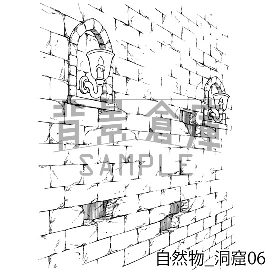 自然物_背景素材集7(洞窟)_トーン