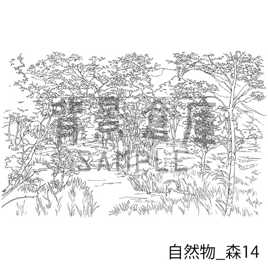 自然物_背景素材集9(森)_トーン