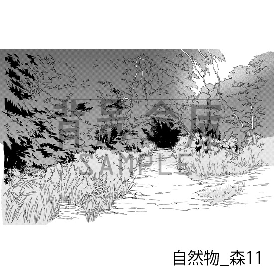 自然物_背景素材集9(森)_トーン