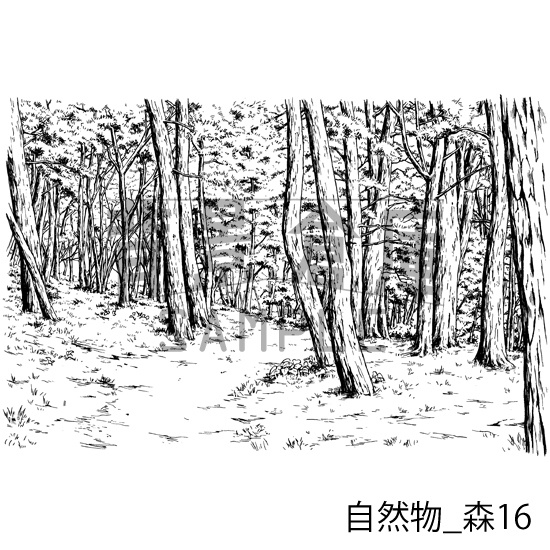 自然物_背景素材集9(森)_トーン