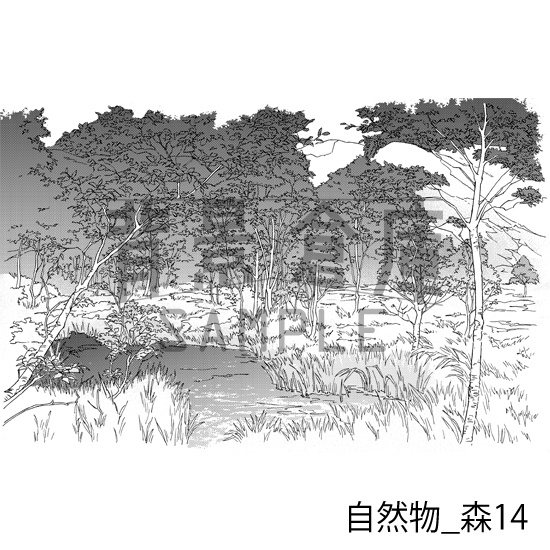 自然物_背景素材集9(森)_トーン