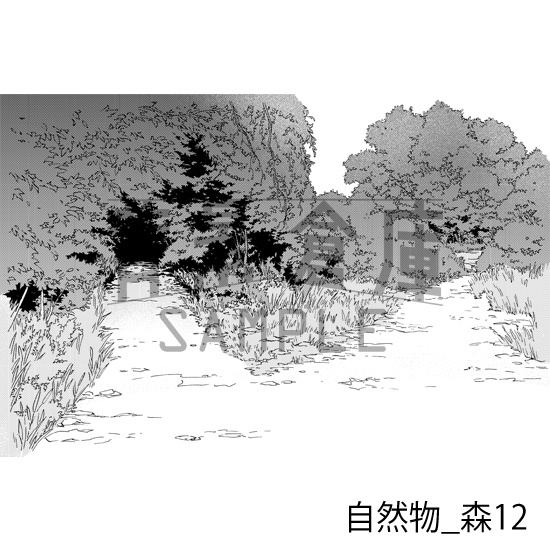 自然物_背景素材集9(森)_トーン