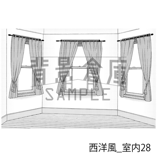 西洋風_背景素材集7(室内)_トーン