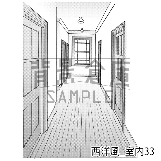 西洋風_背景素材集7(室内)_トーン