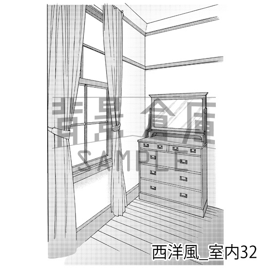 西洋風_背景素材集7(室内)_トーン