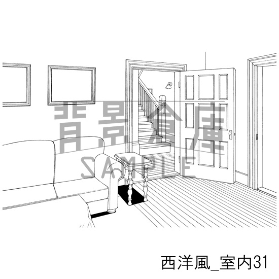 西洋風_背景素材集7(室内)_トーン