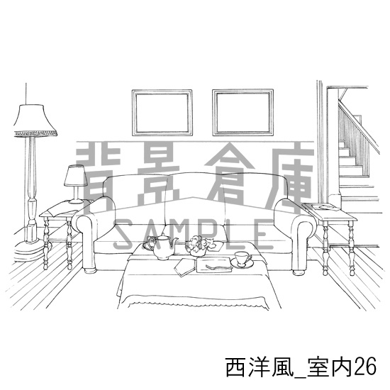 西洋風_背景素材集7(室内)_トーン