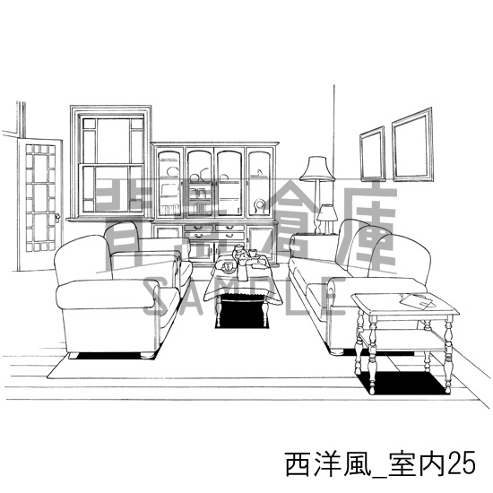 西洋風_背景素材集7(室内)_トーン