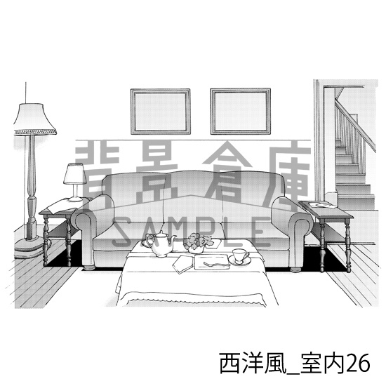 西洋風_背景素材集7(室内)_トーン