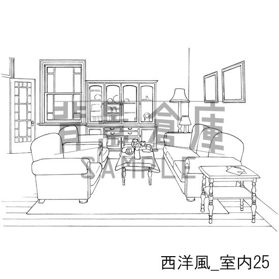西洋風_背景素材集7(室内)_トーン