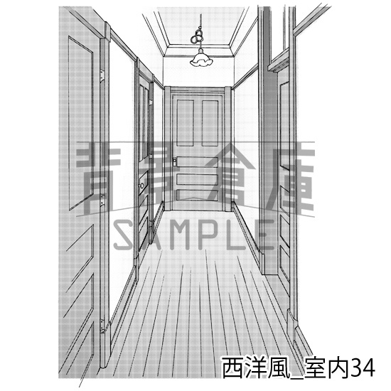 西洋風_背景素材集7(室内)_トーン