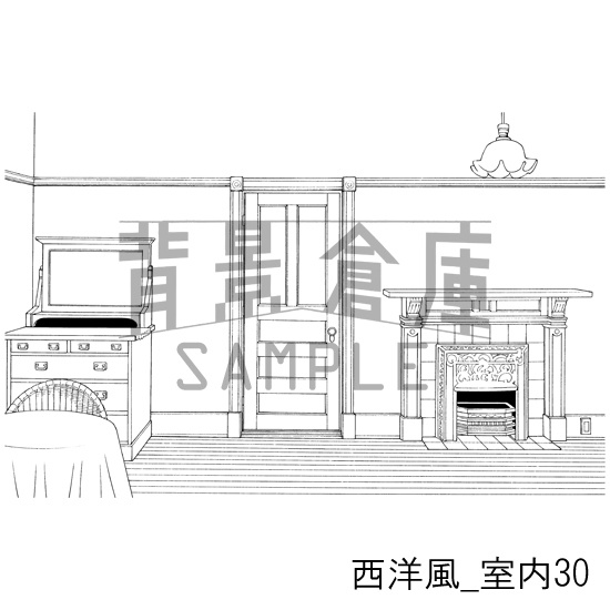 西洋風_背景素材集7(室内)_トーン