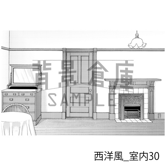 西洋風_背景素材集7(室内)_トーン
