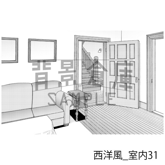 西洋風_背景素材集7(室内)_トーン