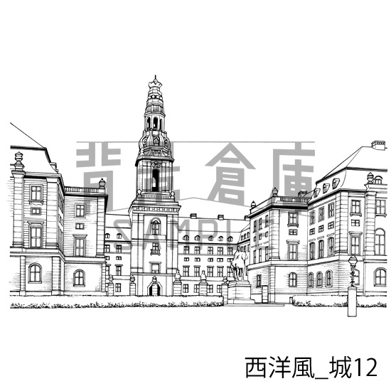 西洋風_背景素材集9(城)_トーン