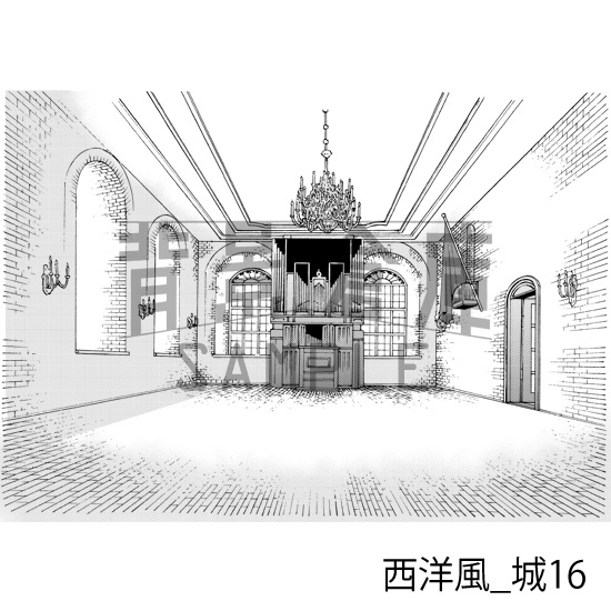 西洋風_背景素材集9(城)_トーン