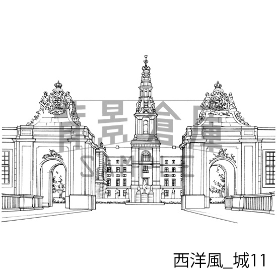 西洋風_背景素材集9(城)_トーン