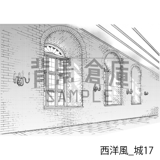西洋風_背景素材集9(城)_トーン