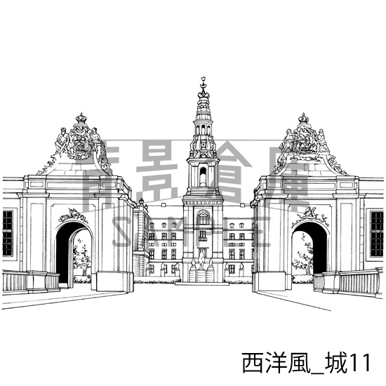 西洋風_背景素材集9(城)_トーン