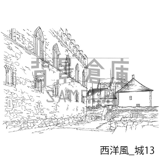 西洋風_背景素材集9(城)_トーン