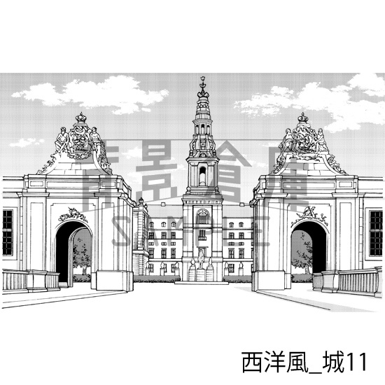 西洋風_背景素材集9(城)_トーン