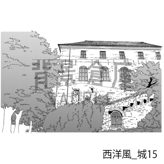 西洋風_背景素材集9(城)_トーン