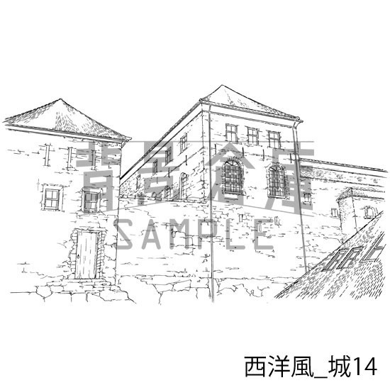 西洋風_背景素材集9(城)_トーン