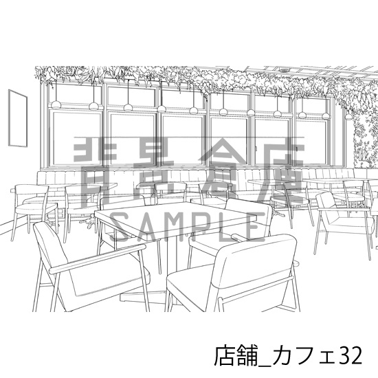 店舗_背景素材集22(カフェ)_トーン