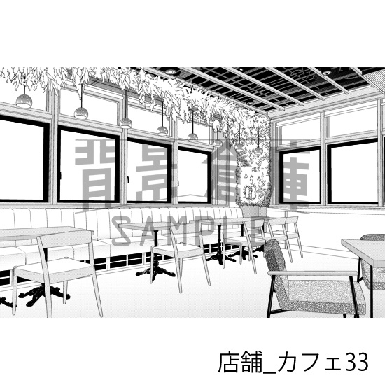 店舗_背景素材集22(カフェ)_トーン
