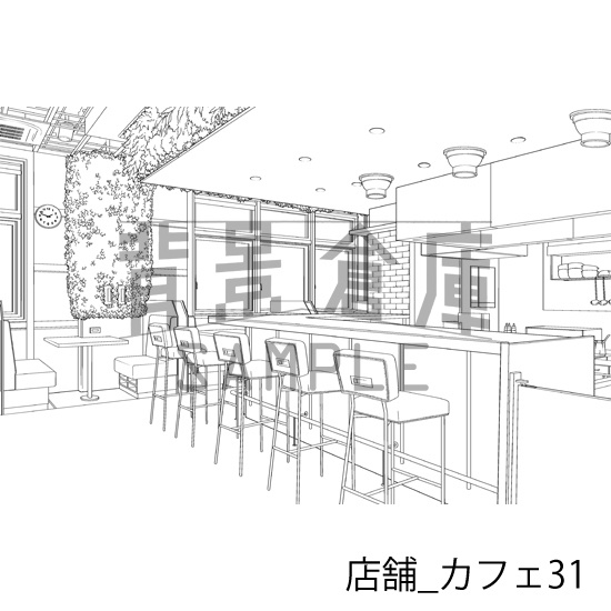 店舗_背景素材集22(カフェ)_トーン