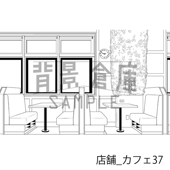 店舗_背景素材集22(カフェ)_トーン