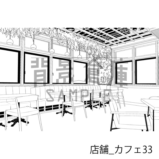店舗_背景素材集22(カフェ)_トーン