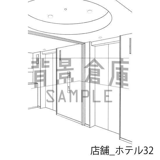 店舗_背景素材集24(ホテル)_トーン