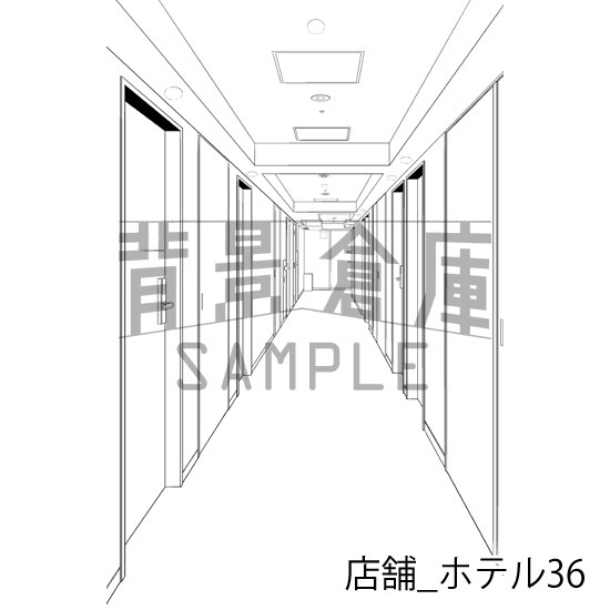 店舗_背景素材集24(ホテル)_トーン