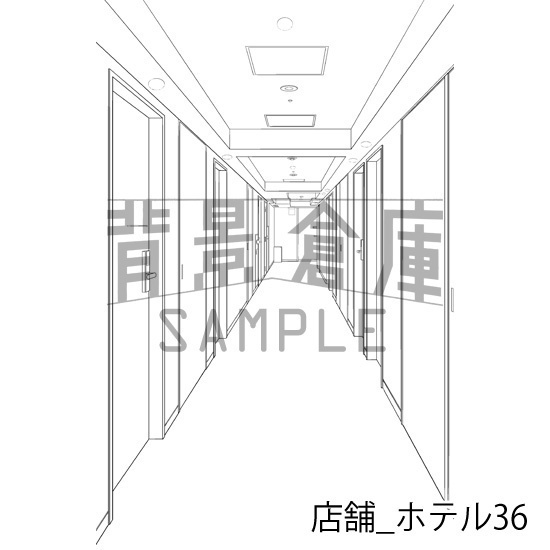 店舗_背景素材集24(ホテル)_トーン