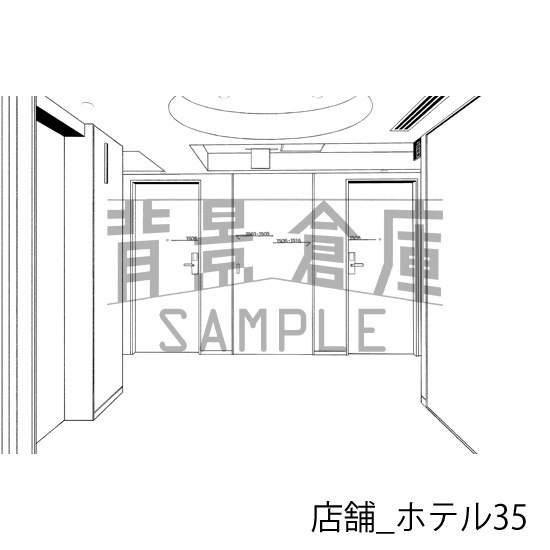 店舗_背景素材集24(ホテル)_トーン