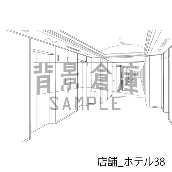 店舗_背景素材集24(ホテル)_トーン