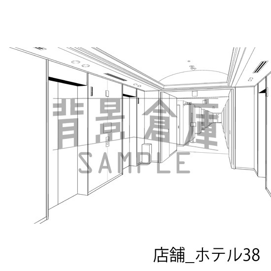 店舗_背景素材集24(ホテル)_トーン
