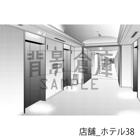 店舗_背景素材集24(ホテル)_トーン
