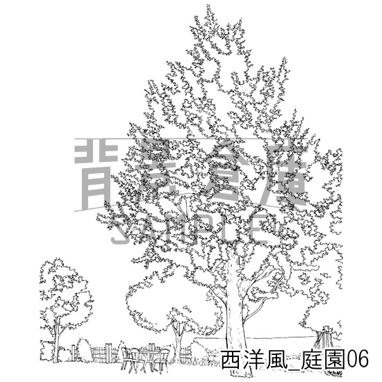 西洋風_背景素材集8(庭園)_トーン