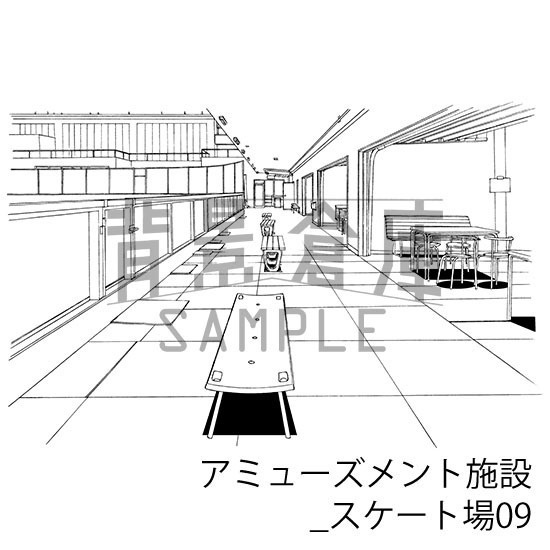 アミューズメント施設の背景集_セット1(スケート場)