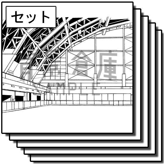 アミューズメント施設の背景集_セット1（スケート場）