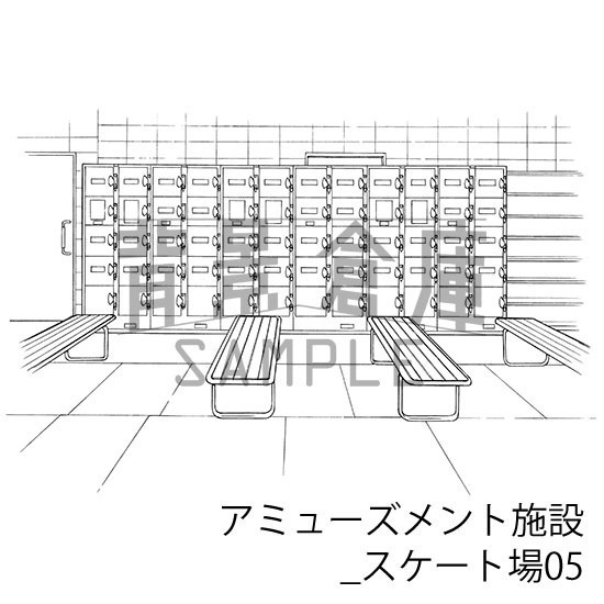 アミューズメント施設の背景集_セット1(スケート場)