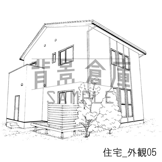 住宅_背景素材集1(外観)_トーン