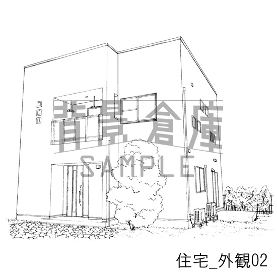 住宅_背景素材集1(外観)_トーン