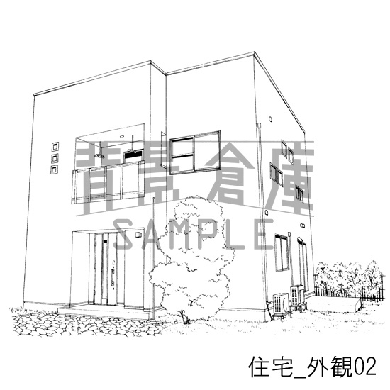 住宅_背景素材集1(外観)_トーン