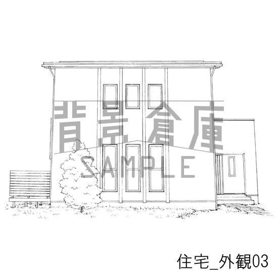 住宅_背景素材集1(外観)_トーン