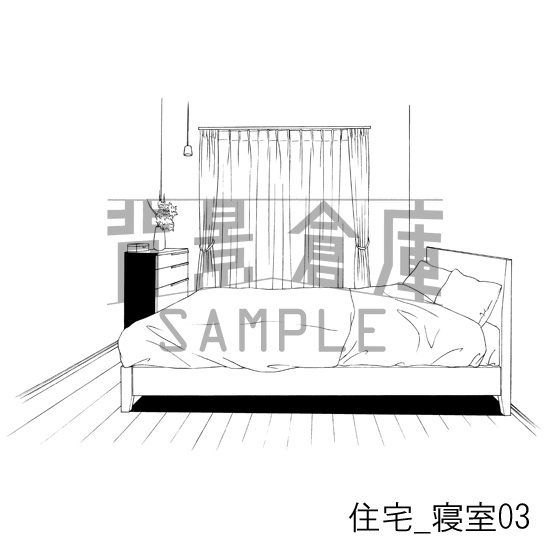 住宅_背景素材集3(部屋 寝室)_トーン