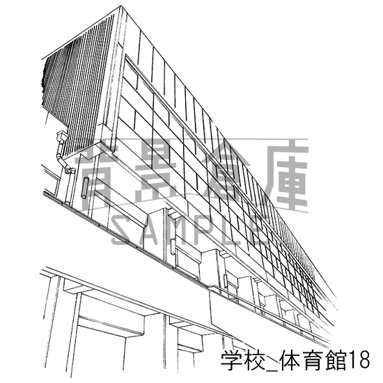 学校の背景集_セット17(体育館)