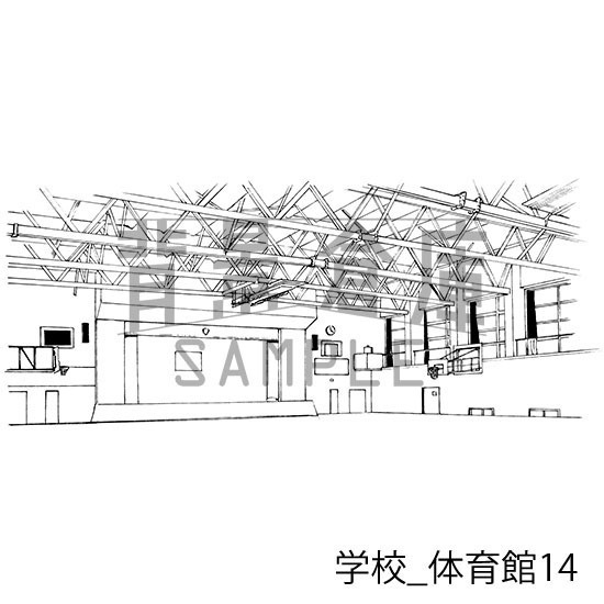 学校の背景集_セット17(体育館)